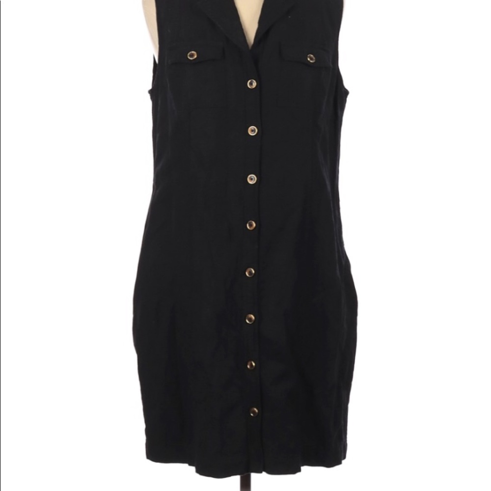 Banana Republic size 12 black linen shift dress - Picture 2 of 5